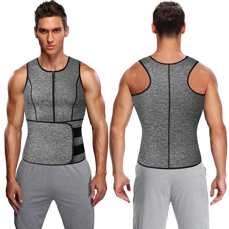 Gilet de Sauna Homme à Double Ceinture