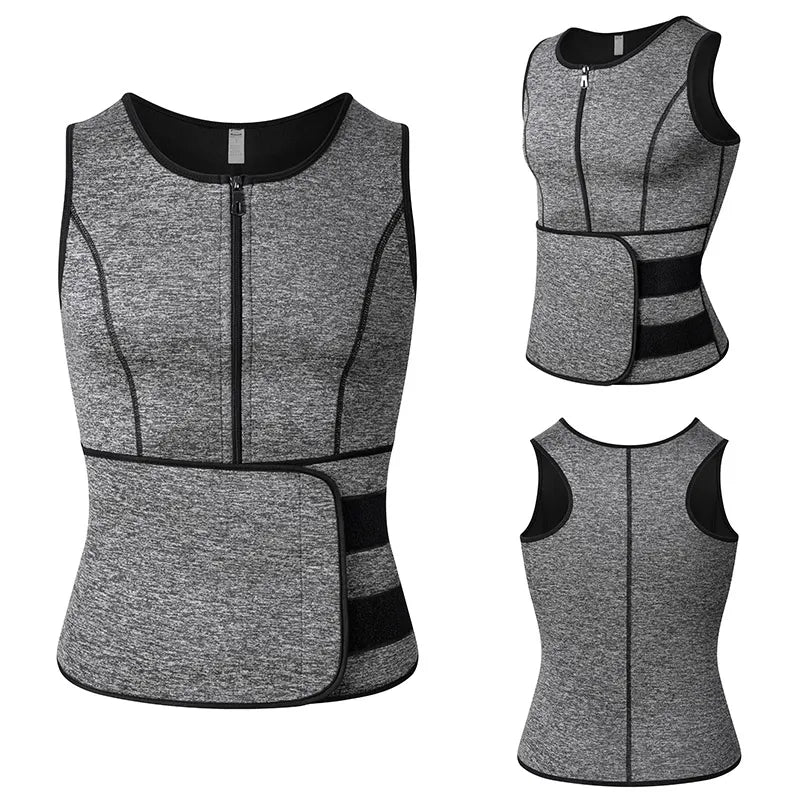 Gilet de Sauna Homme à Double Ceinture
