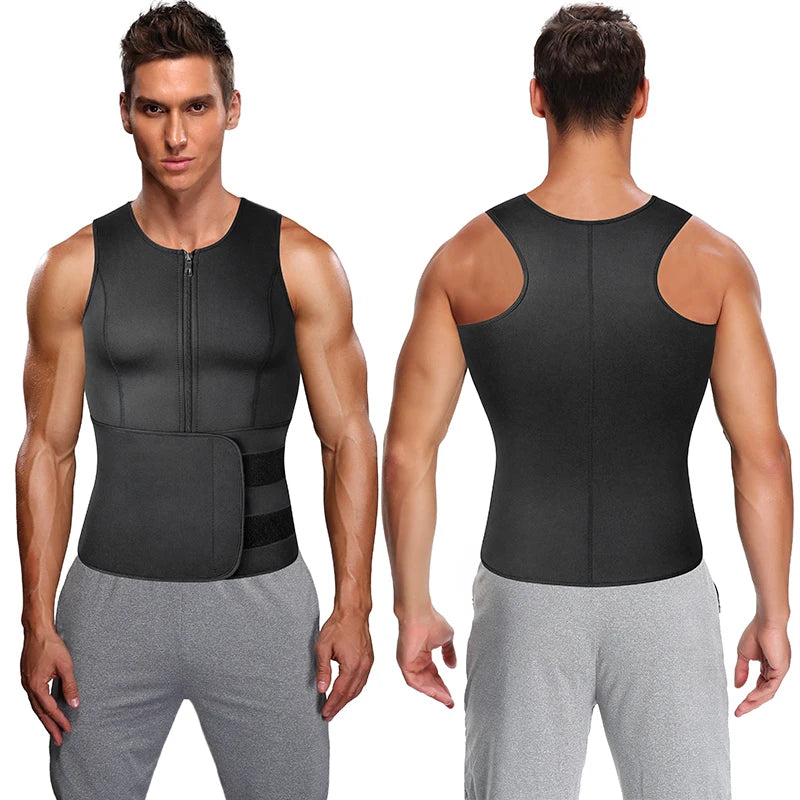 Gilet de Sauna Homme à Double Ceinture