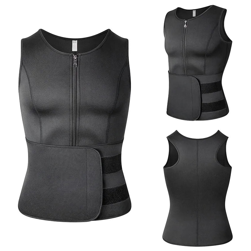 Gilet de Sauna Homme à Double Ceinture
