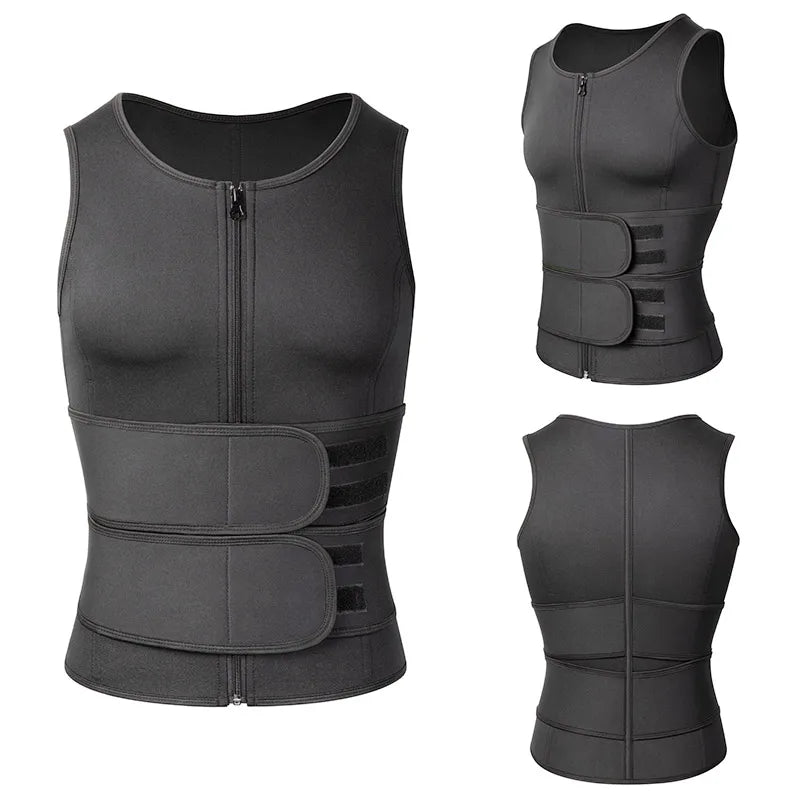 Gilet de Sauna Homme à Double Ceinture
