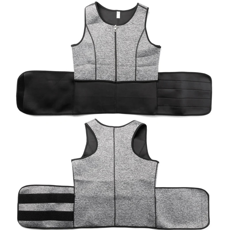 Gilet de Sauna Homme à Double Ceinture