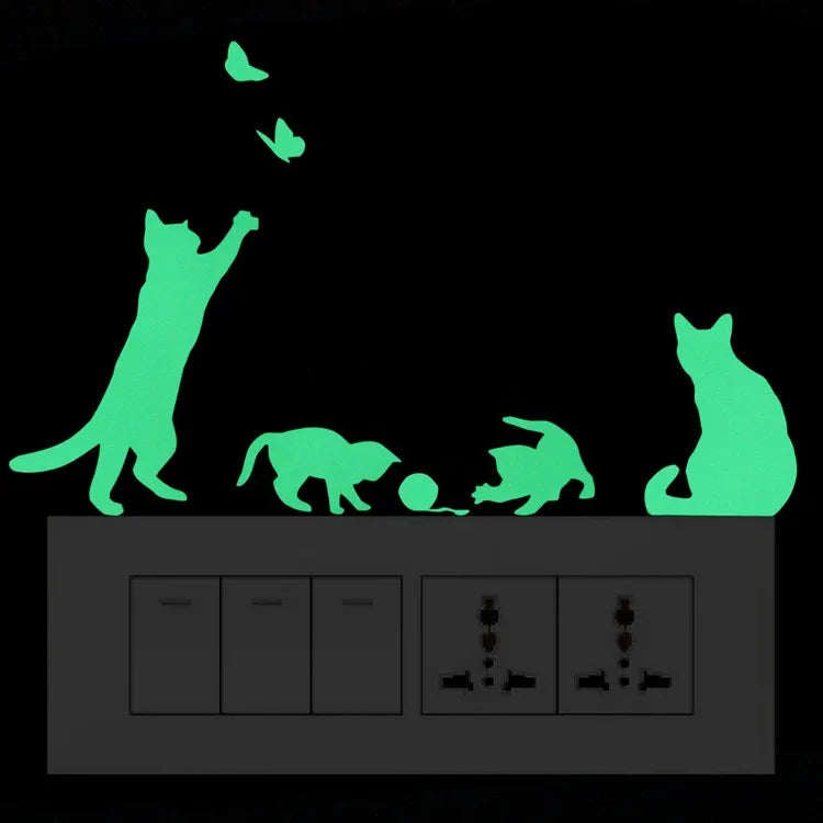 Sticker Interrupteur Phosphorescent Chat & Lune