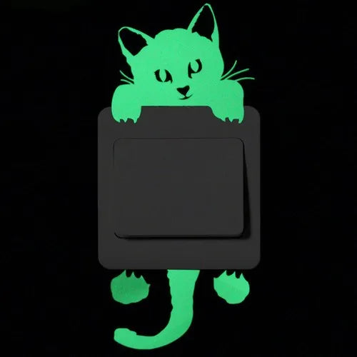 Sticker Interrupteur Phosphorescent Chat & Lune