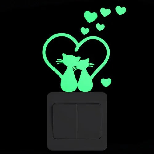 Sticker Interrupteur Phosphorescent Chat & Lune