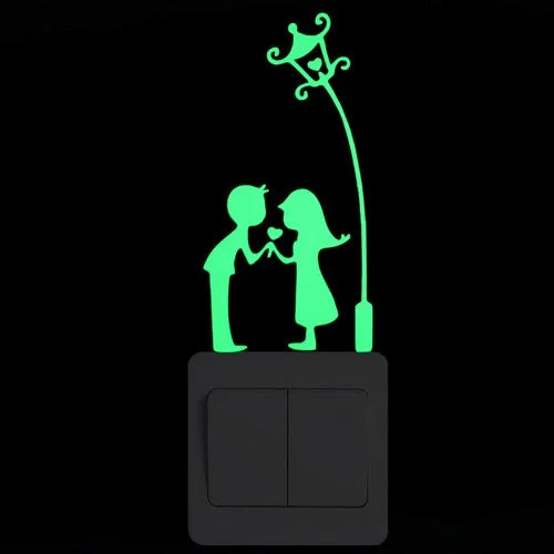 Sticker Interrupteur Phosphorescent Chat & Lune
