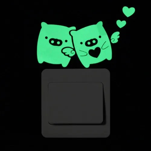 Sticker Interrupteur Phosphorescent Chat & Lune