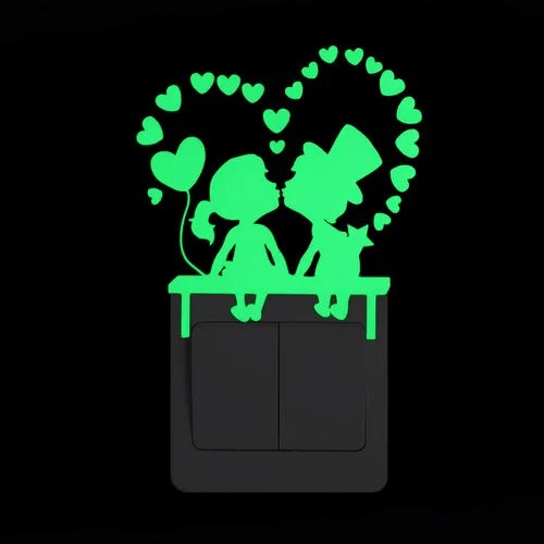 Sticker Interrupteur Phosphorescent Chat & Lune