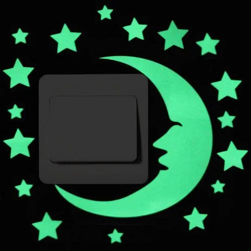 Sticker Interrupteur Phosphorescent Chat & Lune