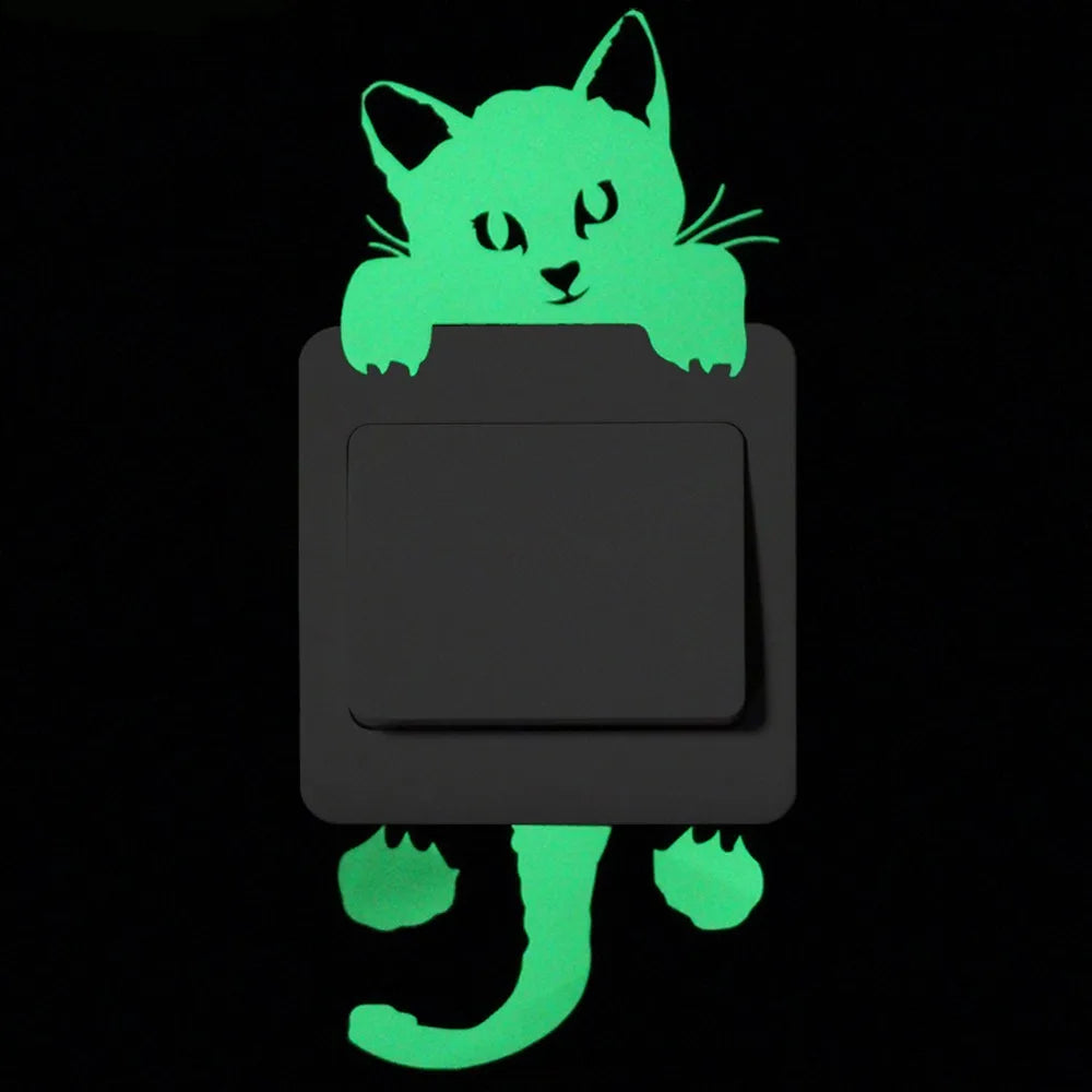 Sticker Interrupteur Phosphorescent Chat & Lune
