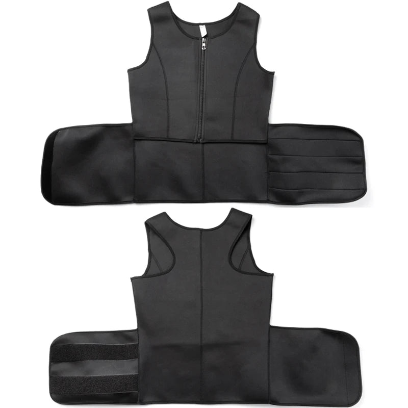 Gilet de Sauna Homme à Double Ceinture