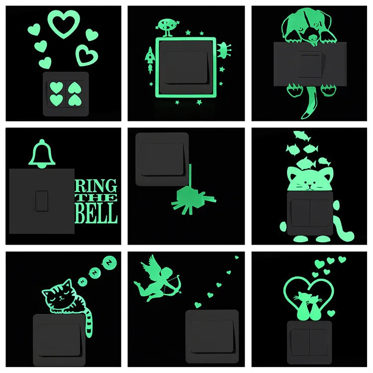Sticker Interrupteur Phosphorescent Chat & Lune
