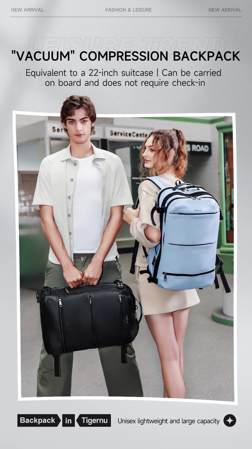 Sac à Dos Tigernu Extensible 17 Pouces