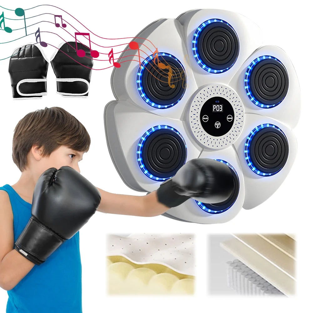 Machine de Boxe Murale Musicale avec Lumières RVB