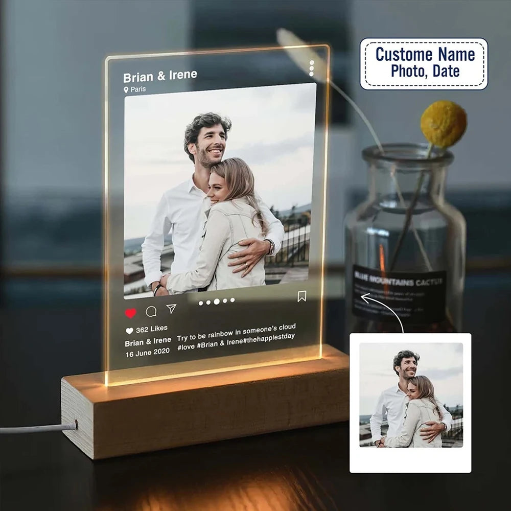 Lampe Photo 3D Personnalisée Style Instagram