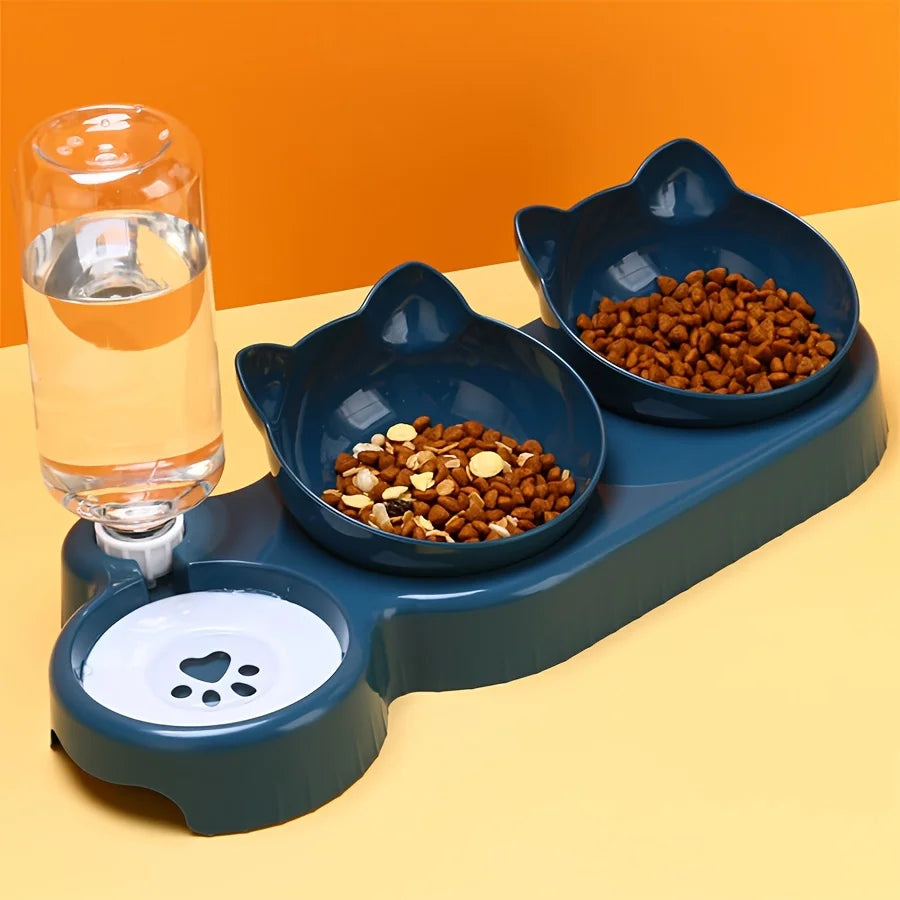 Station de Repas 3-en-1 pour Animaux