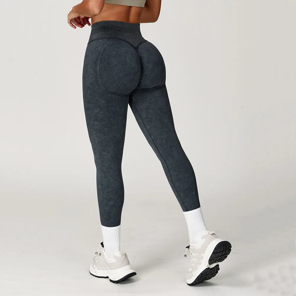 Legging Yoga Sans Couture Côtelé