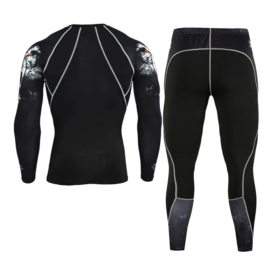 Ensemble de Compression Thermique "Skull" Homme