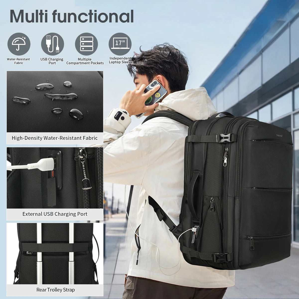 Sac à Dos Tigernu Extensible 17 Pouces