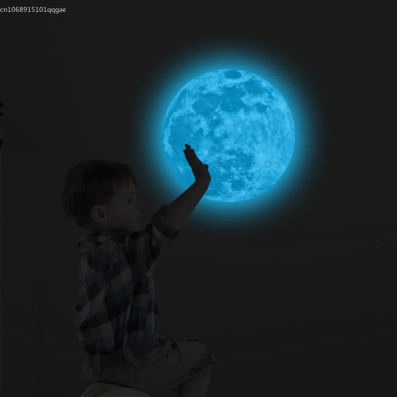 Autocollant Mural Lune Lumineuse 3D