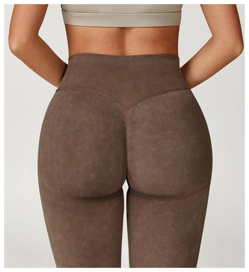 Legging Yoga Sans Couture Côtelé