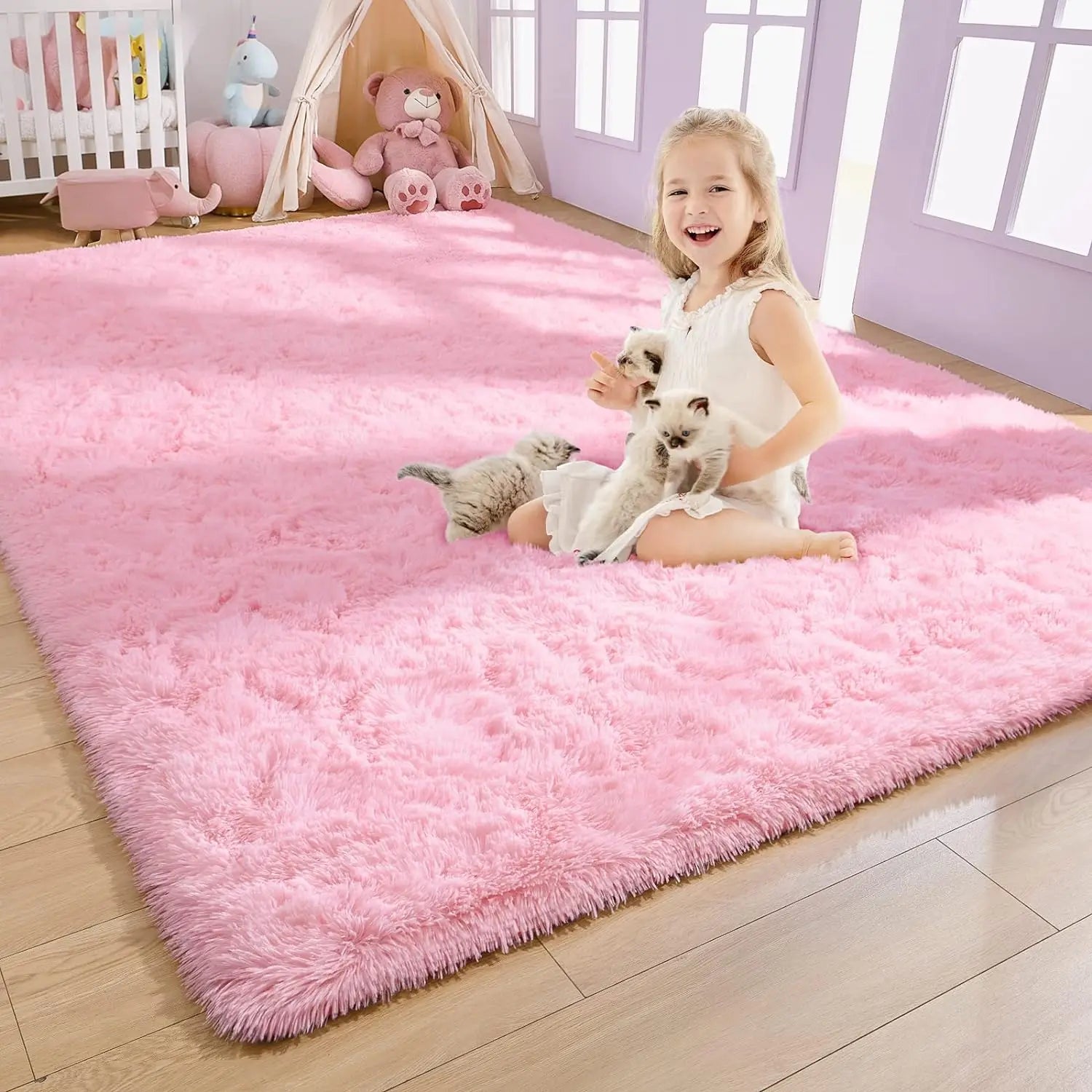 Tapis en Peluche Ultra-Doux et Moelleux