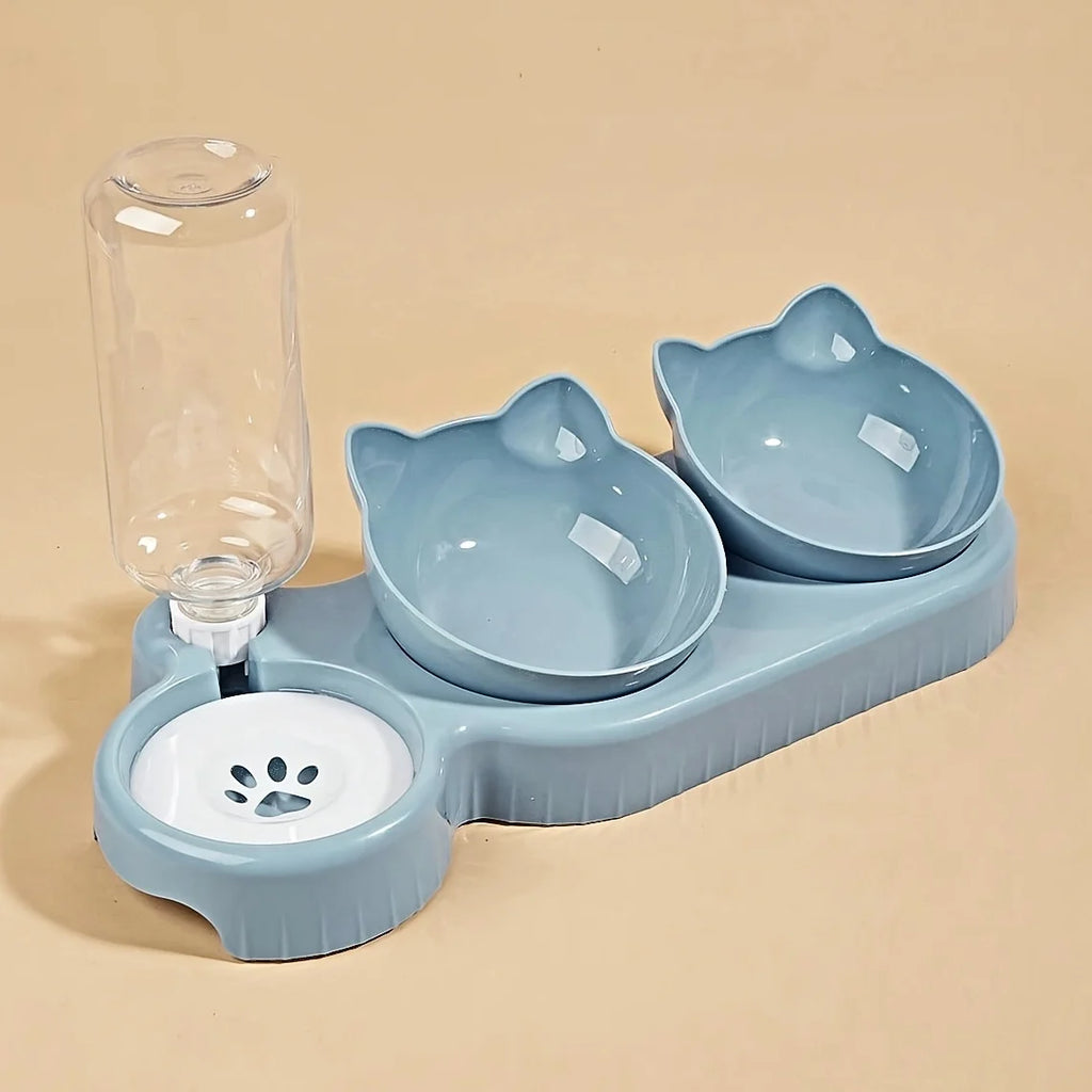 Station de Repas 3-en-1 pour Animaux
