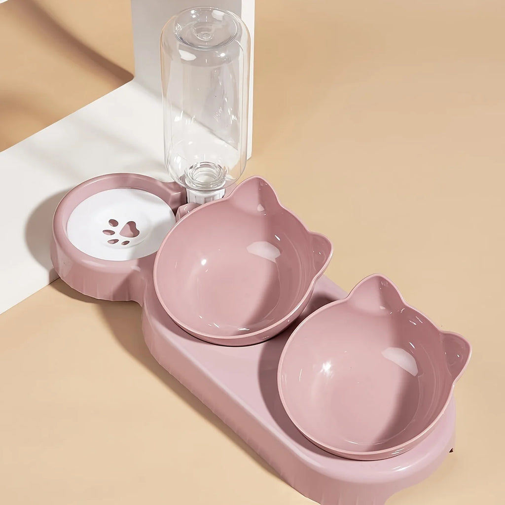 Station de Repas 3-en-1 pour Animaux