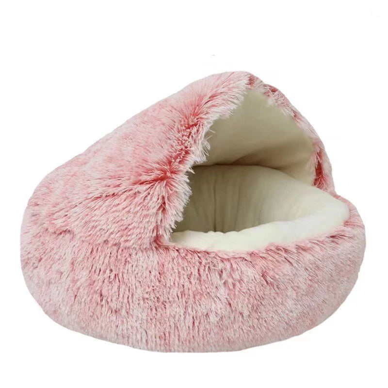 Matelas Rond en Peluche avec Couverture Intégrée