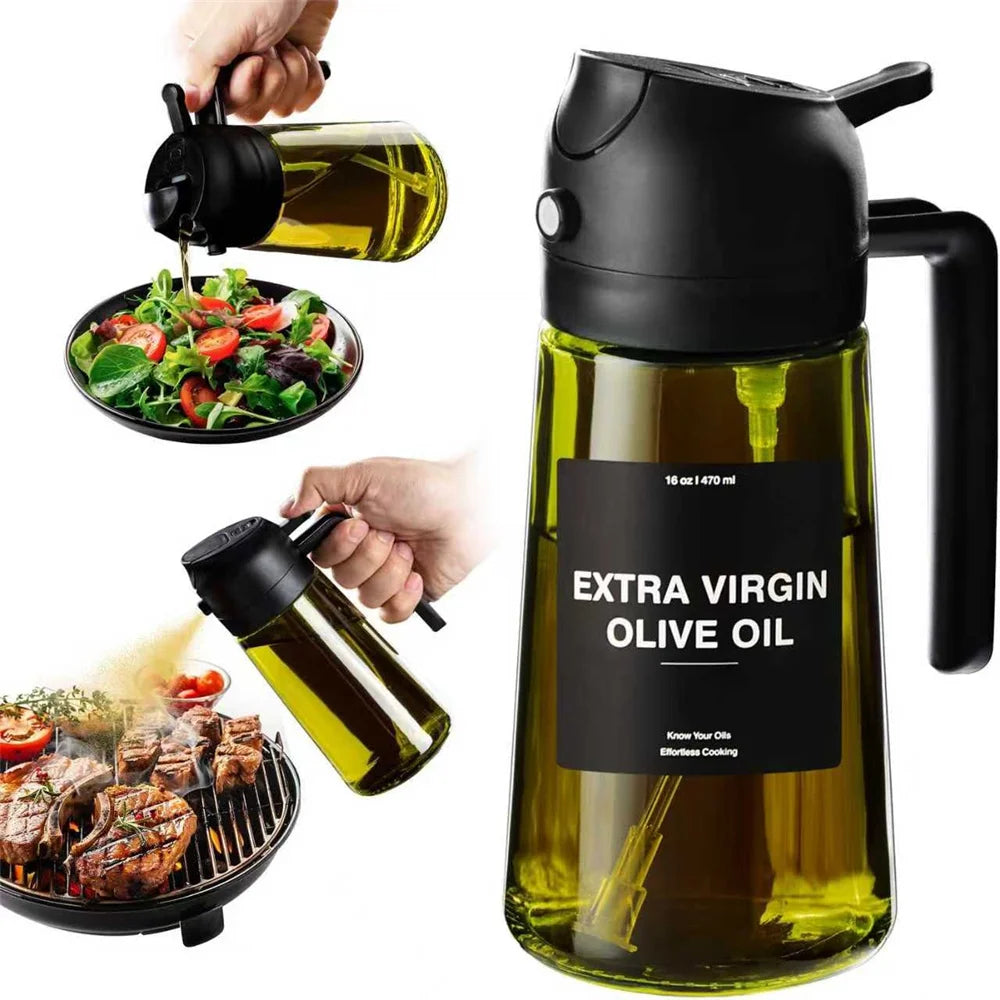 Distributeur et Pulvérisateur d'Huile d'Olive 2-en-1 (470ml)