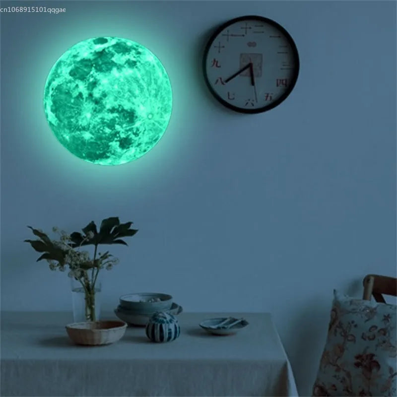 Autocollant Mural Lune Lumineuse 3D