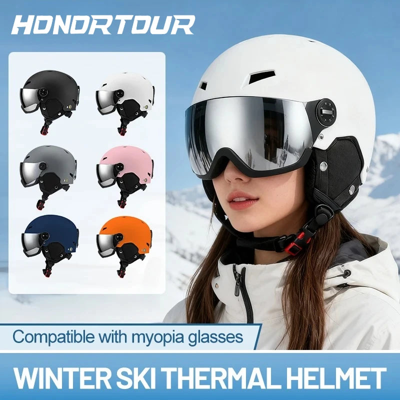 Casque de Ski Horntour avec Lunettes Intégrées