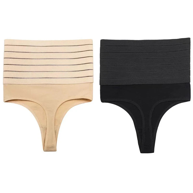 Lot de 2 Culottes Gainantes Taille Haute pour Femme