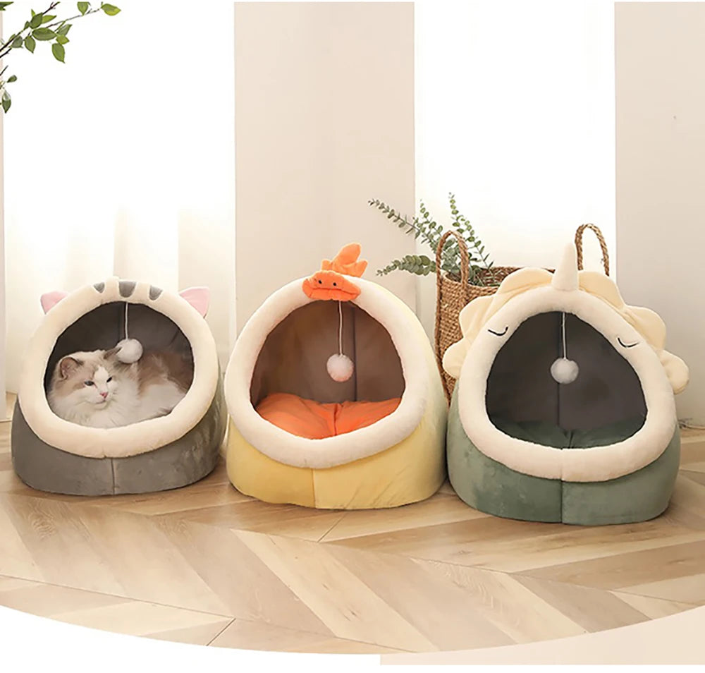 Tente Grotte Auto-Chauffante pour Chat et Petit Chien
