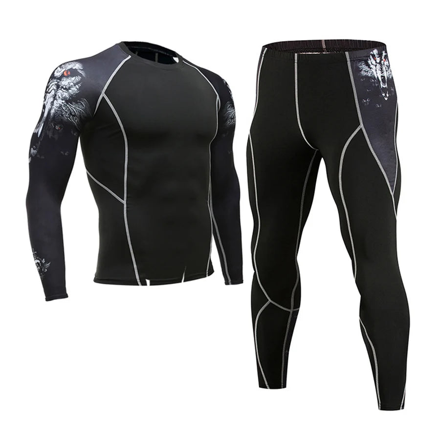 Ensemble de Compression Thermique "Skull" Homme
