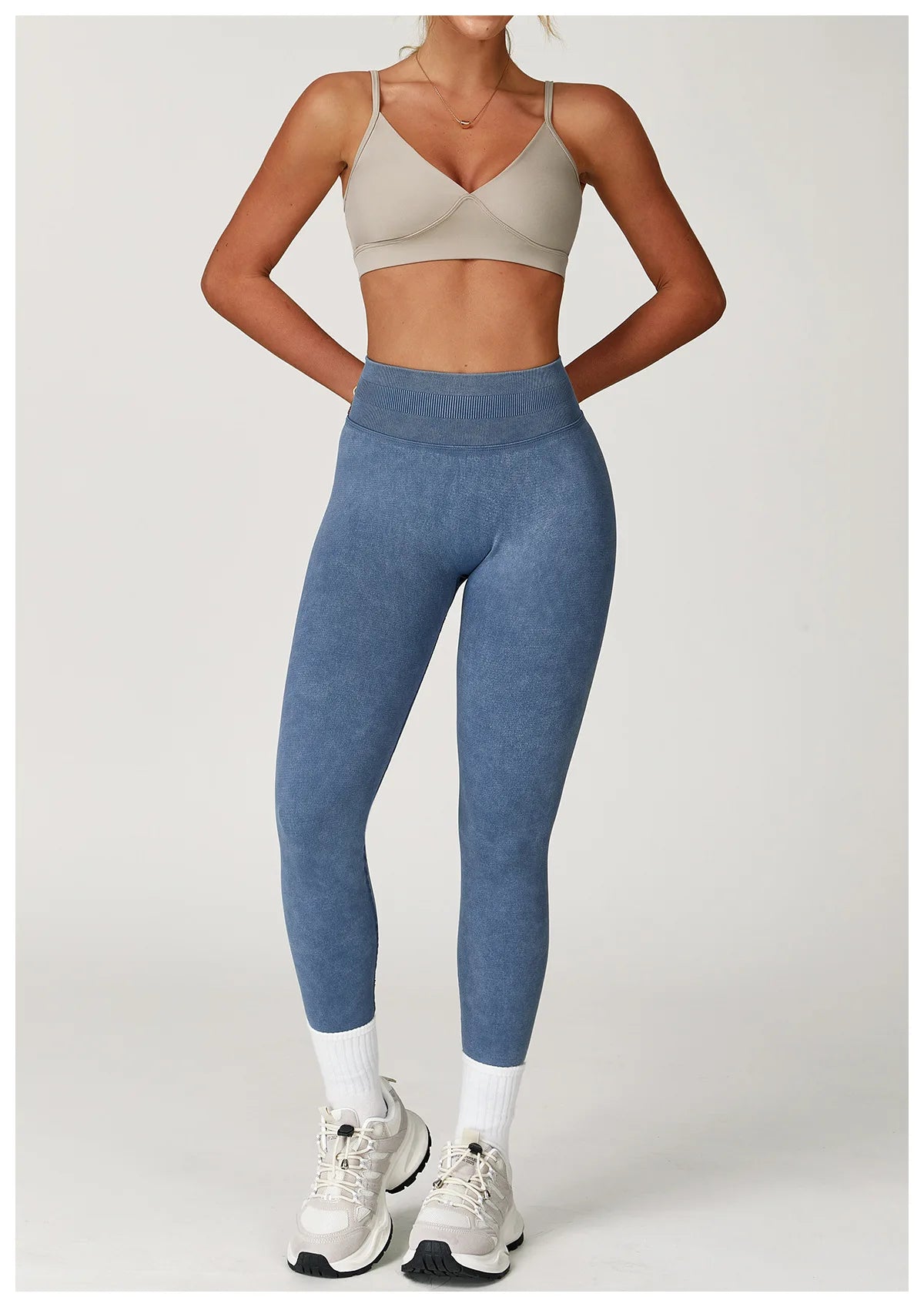 Legging Yoga Sans Couture Côtelé