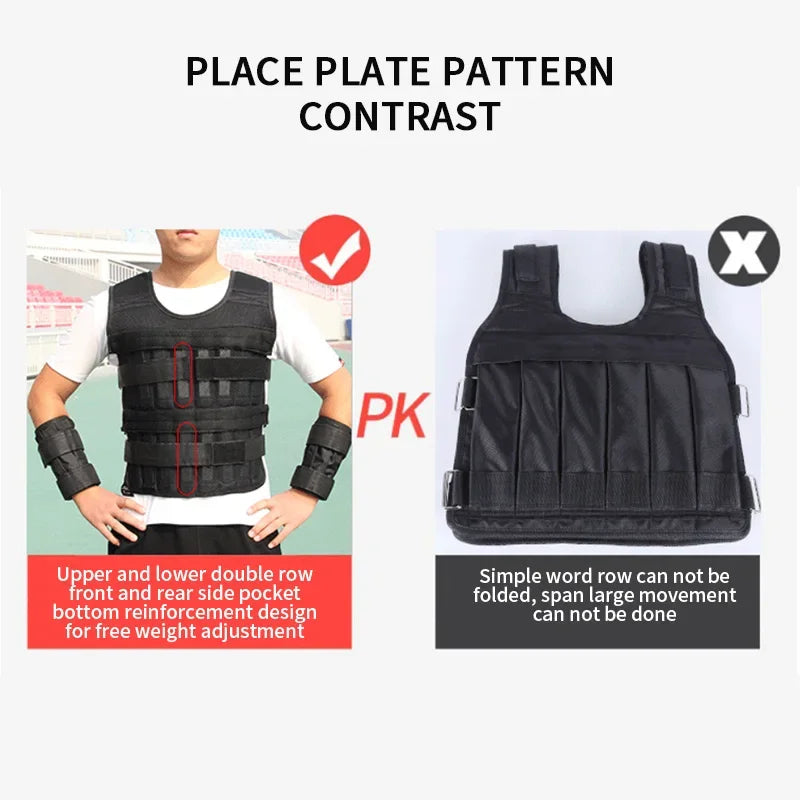 Gilet Lesté de Musculation Réglable 15kg / 35kg