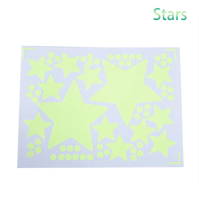 Set de 127 Autocollants Muraux Lumineux Étoiles et Lune
