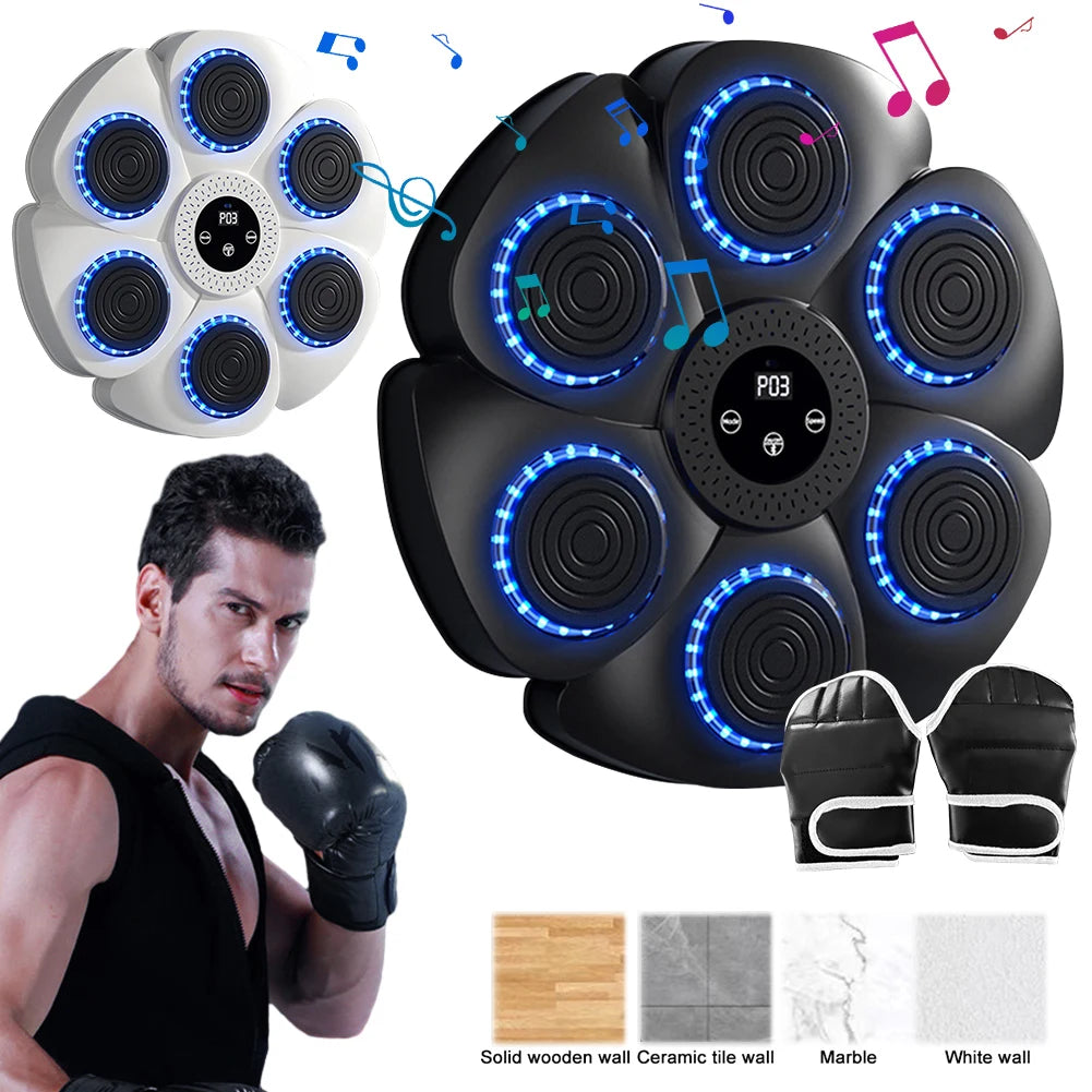 Machine de Boxe Murale Musicale avec Lumières RVB