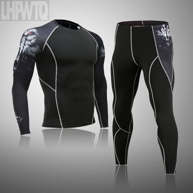 Ensemble de Compression Thermique "Skull" Homme