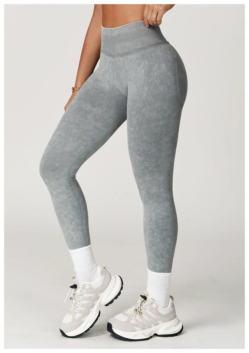 Legging Yoga Sans Couture Côtelé