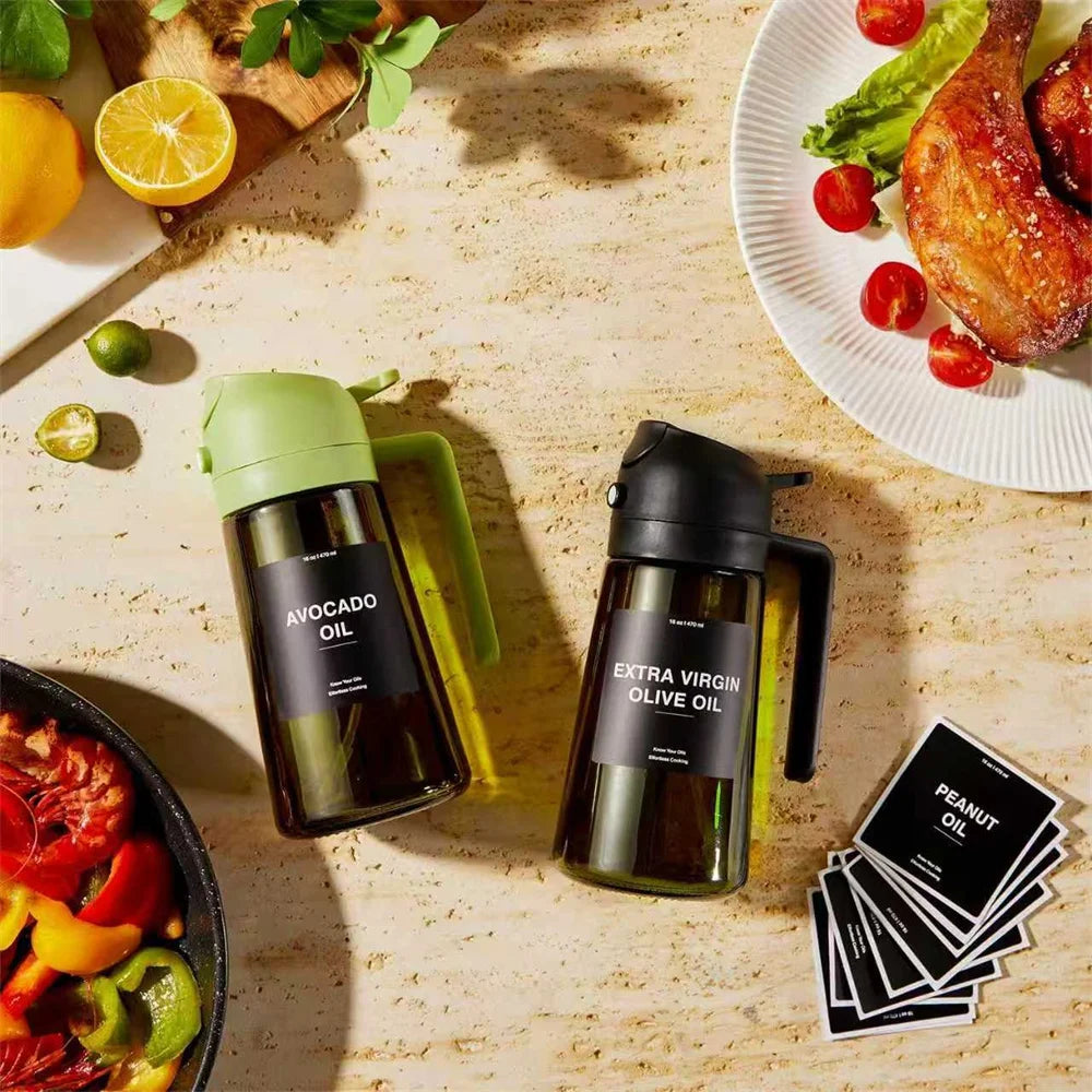 Distributeur et Pulvérisateur d'Huile d'Olive 2-en-1 (470ml)