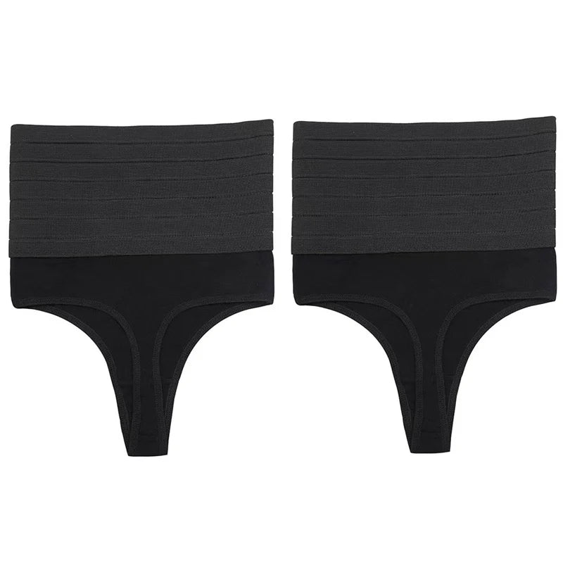Lot de 2 Culottes Gainantes Taille Haute pour Femme