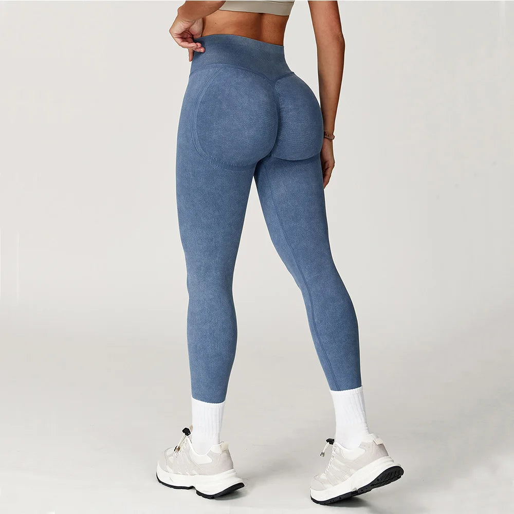 Legging Yoga Sans Couture Côtelé
