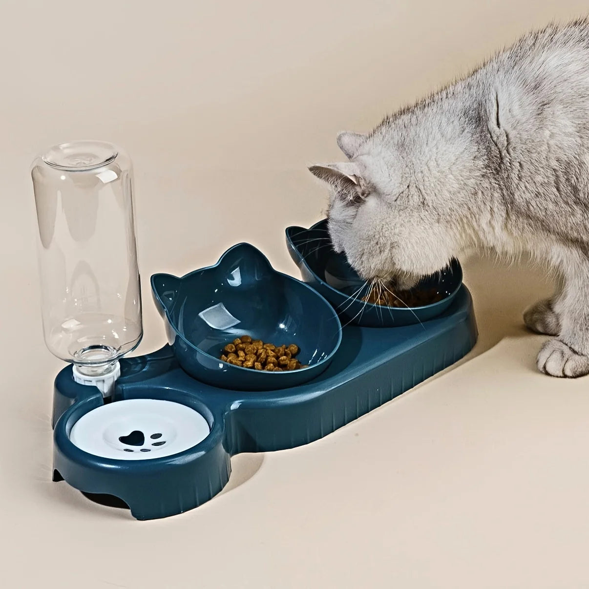 Station de Repas 3-en-1 pour Animaux