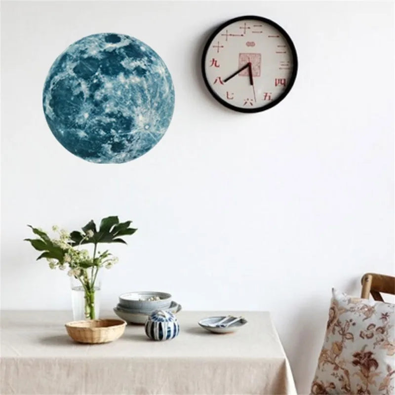 Autocollant Mural Lune Lumineuse 3D