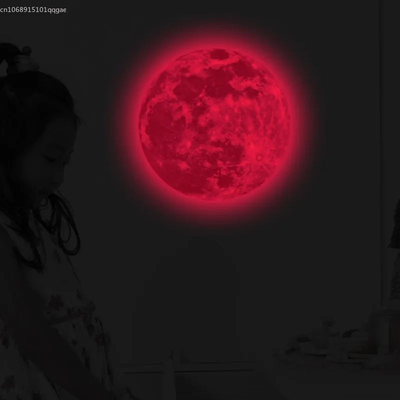 Autocollant Mural Lune Lumineuse 3D
