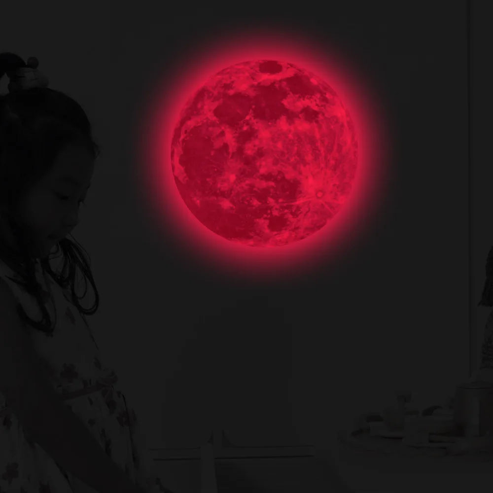 Autocollant Mural Lune Lumineuse 3D