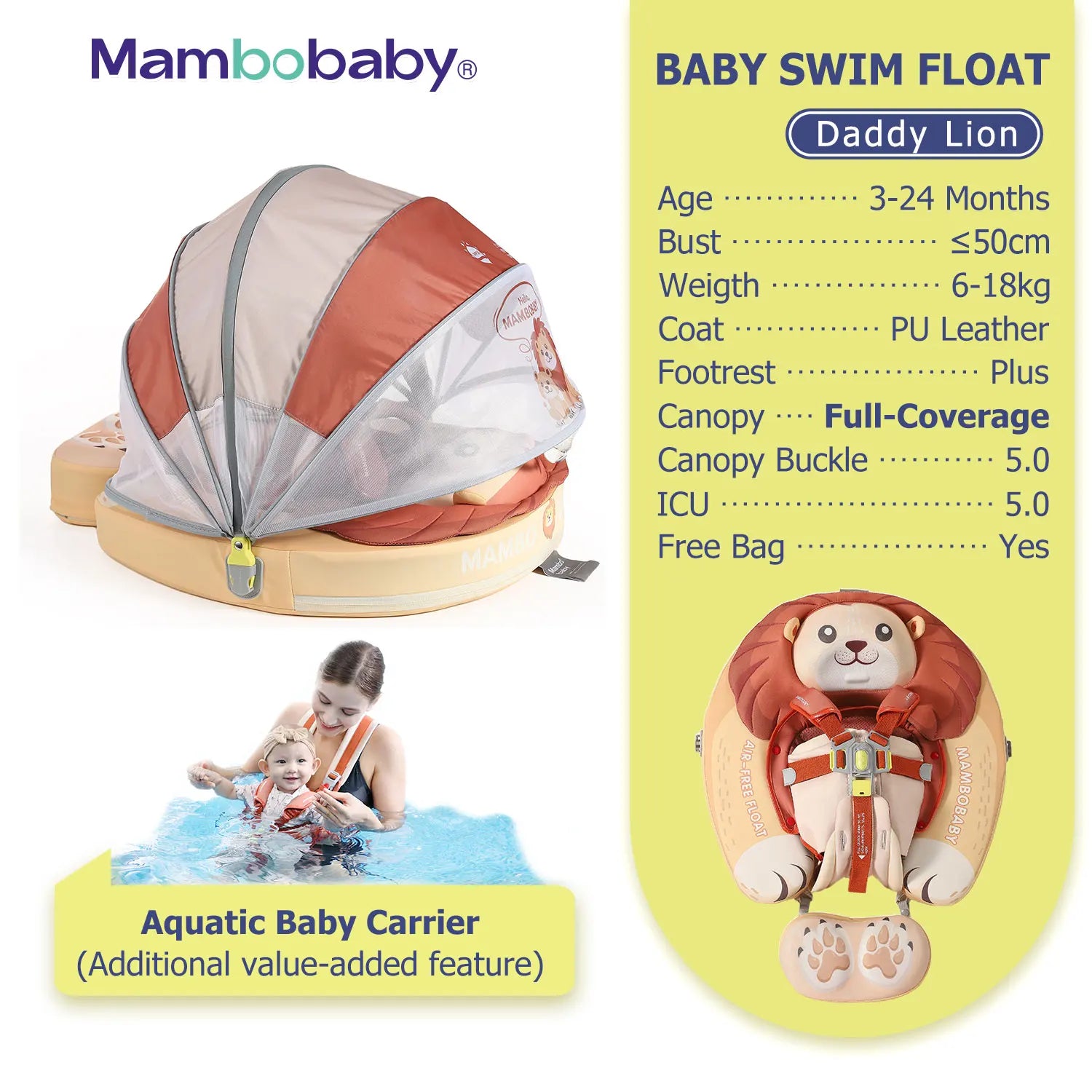 Flotteur Bébé Mambobaby Non-Gonflable