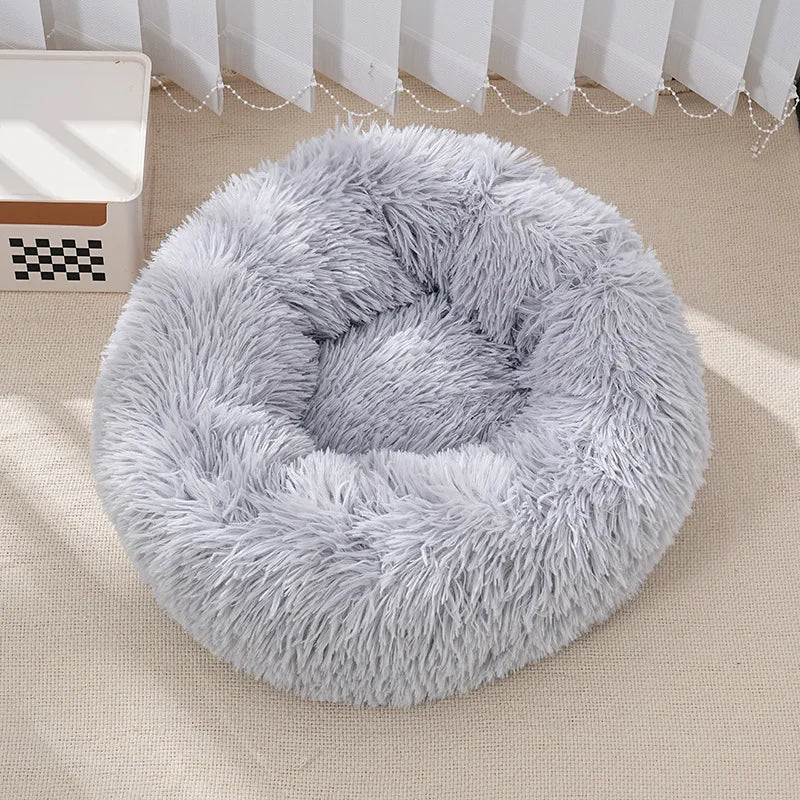 Lit Nid Rond Rayé pour Chien et Chat